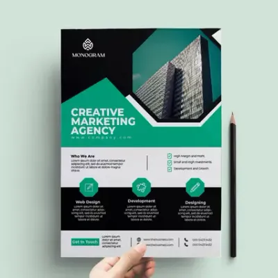 A3 to A4 flyer mockup Dubai