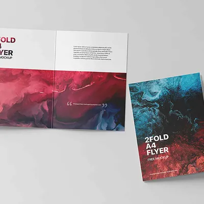 A3 to A4 two fold flyer mockup Dubai