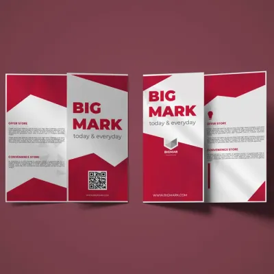 A4 to DL flyer folded leaflet Dubai