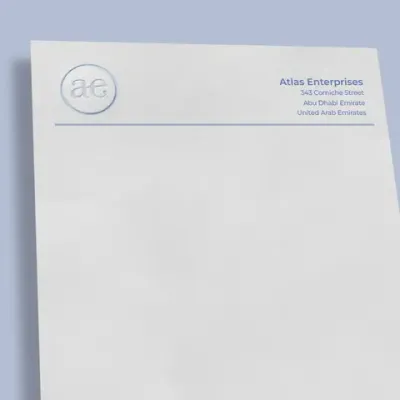 Debossed letterhead printing Dubai