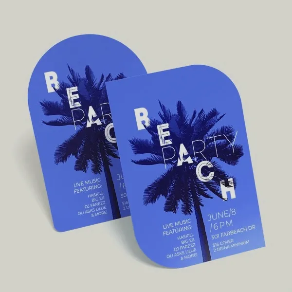 Die Cut Flyer Beach Party Dubai – Perklets Print