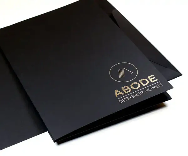 Premium foil stamped folder printing Dubai Perklets Print