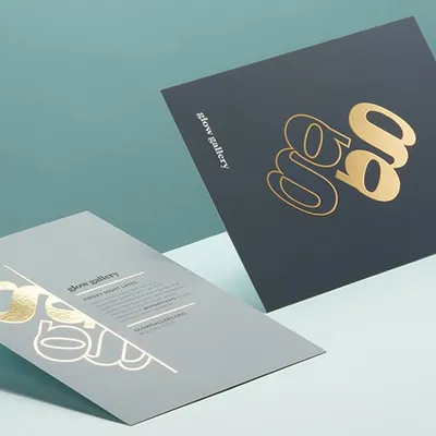 Gold foil square business cards Dubai