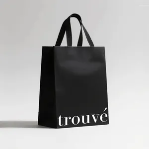 Matt paper bag black laminated branded UAE