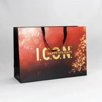 Raised foil paper bag velvet handle Dubai