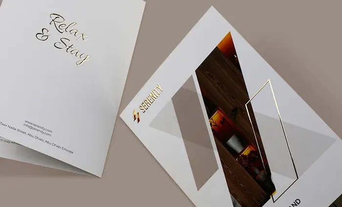 Custom raised foiled brochure Dubai