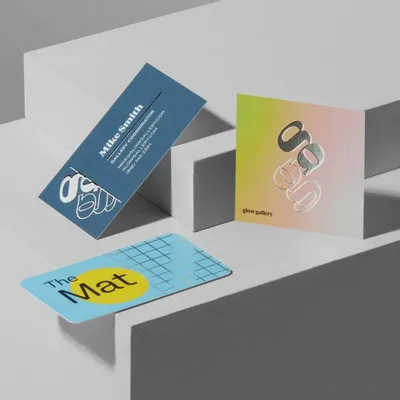 Gold foil square business cards