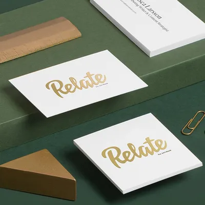 Spot UV gold foil business cards