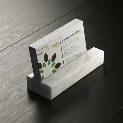 Business cards in holder