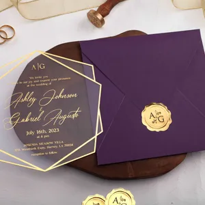 Wedding invitation envelope gold foil Dubai