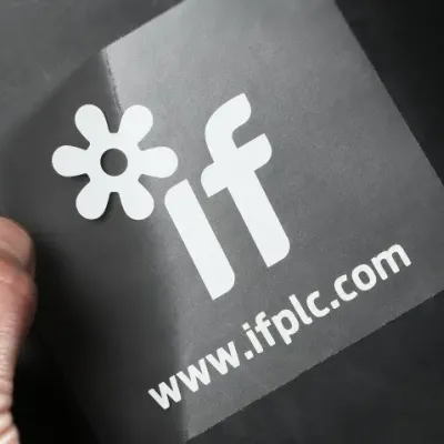 Custom white vinyl stickers Dubai